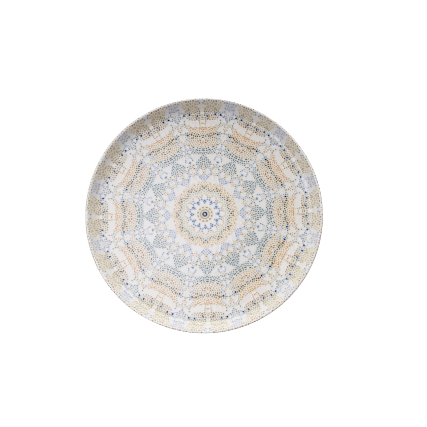 12-osainen monivärinen posliiniastiasarja