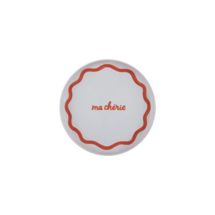 12-osainen posliiniastiasto, punainen/sininen/valkoinen