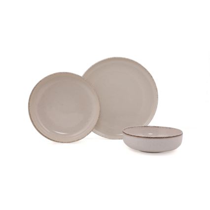 12-osainen ruokailusarja, beige/posliini