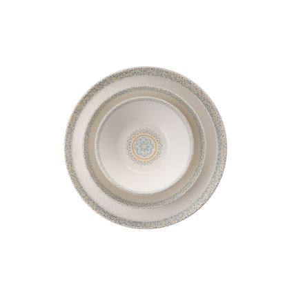 12-osainen ruokailusetti, valkoinen posliini