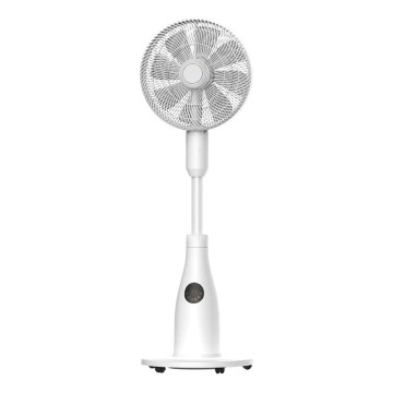 126 cm jalustatuuletin sumutustehosteella 50W/230V, valkoinen + kaukosäädin