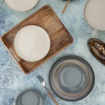 16-osainen astiasarja harmaa/beige/posliini