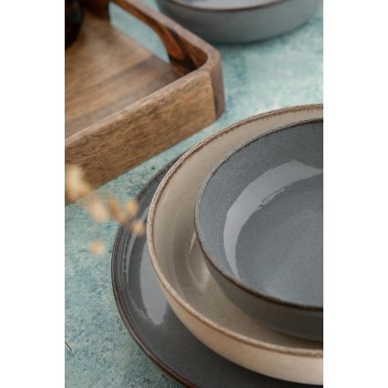 16-osainen astiasarja harmaa/beige/posliini