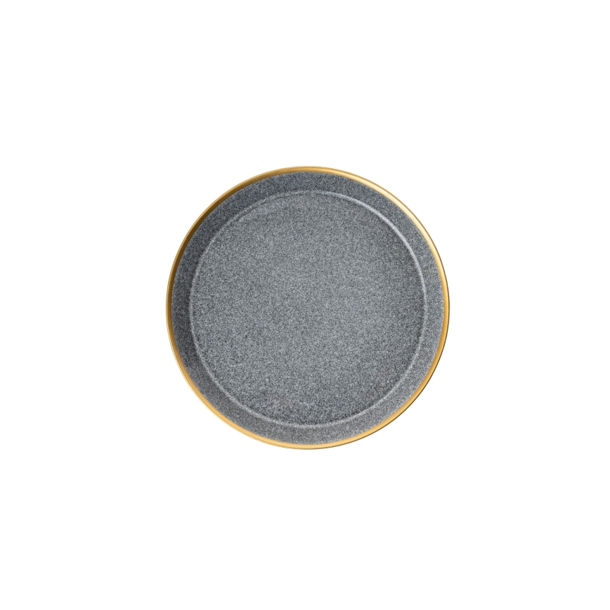 16-osainen posliininen ruokailusetti, antrasiitti/kulta