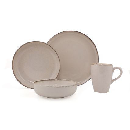 16-osainen ruokailusetti beige/posliini