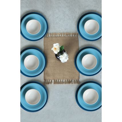 18-osainen ateriasarja sininen/valkoinen/keramiikka