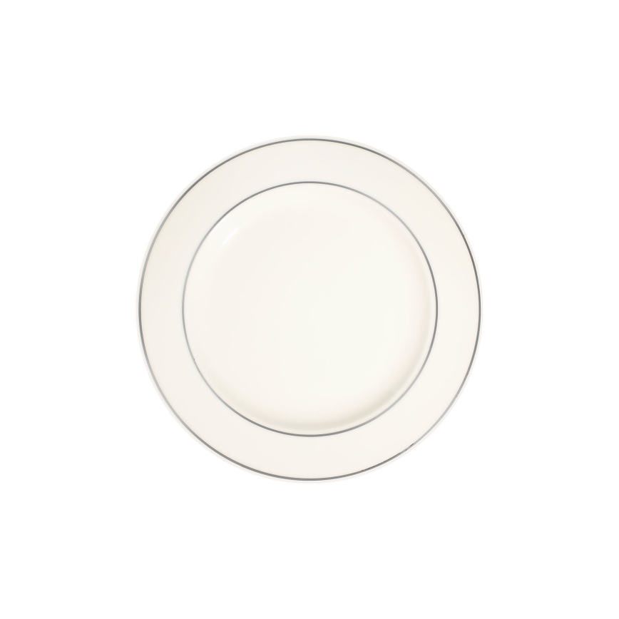 18-osainen posliininen ruokailusetti, kerma/hopea