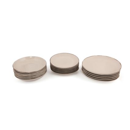 18-osainen ruokailusarja beige/posliini