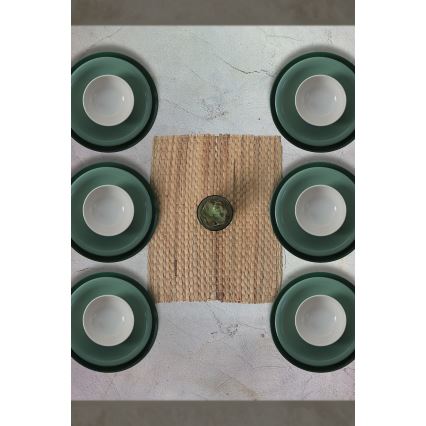 18-osainen ruokailusarja, vihreä/valkoinen, keramiikka