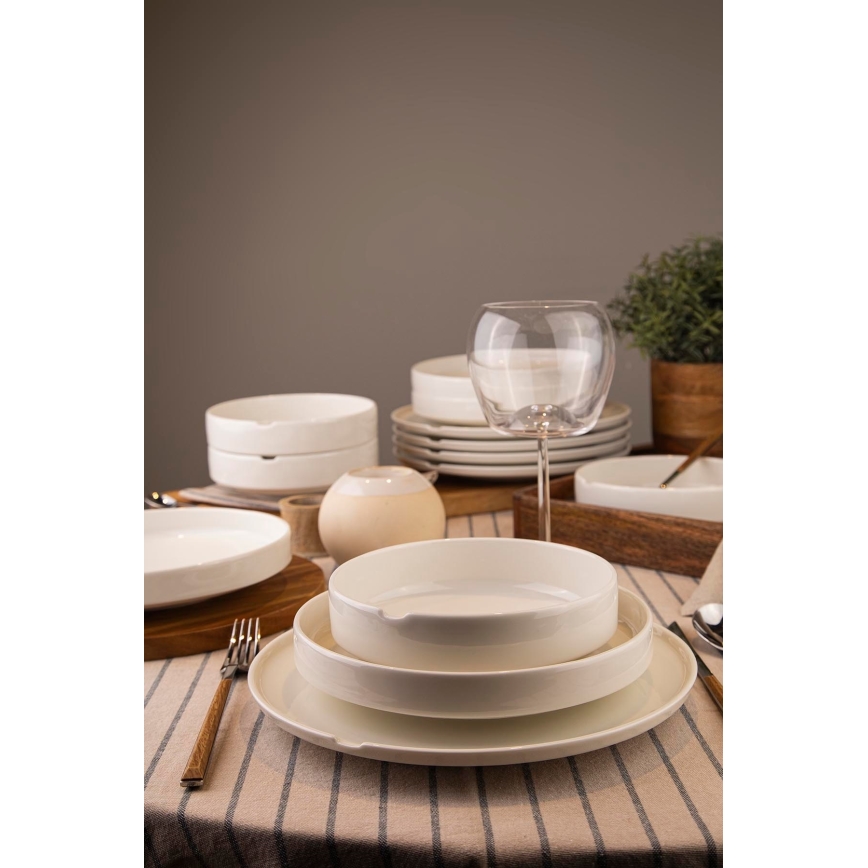 18-osainen ruokailusetti, valkoinen/posliini