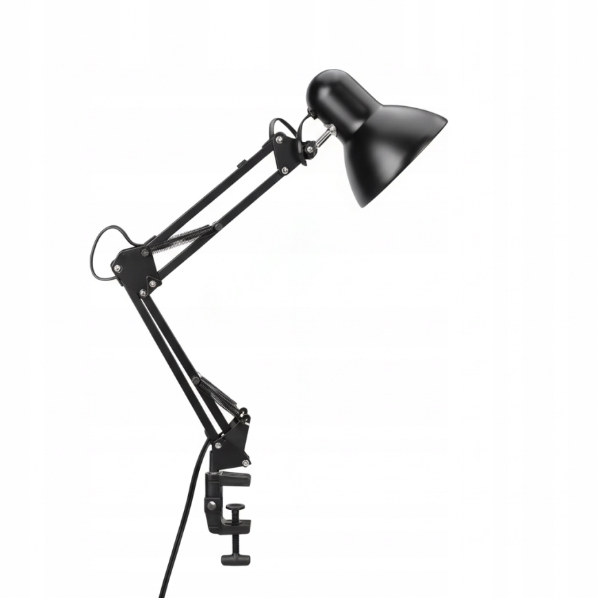 2-in-1 pöytä- ja klipsivalaisin 1xE27/60W/230V musta