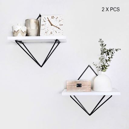 2 kpl DIA-hyllyjä, valkoinen/musta