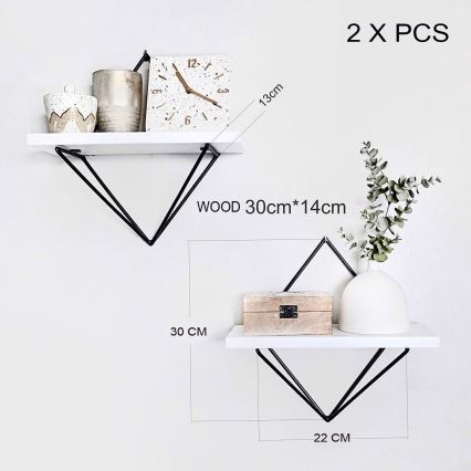 2 kpl DIA-hyllyjä, valkoinen/musta