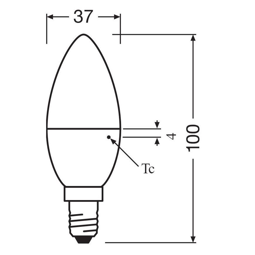 2 kpl LED-polttimo B38 E14/4,9W/230V 2700K - Osram