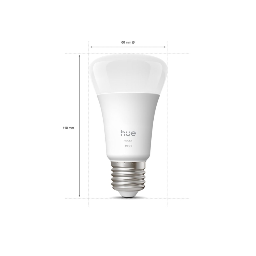 2 kpl Philips Hue WHITE himmennettävää LED-lamppua, E27, 9,5 W, 230 V, 2700 K