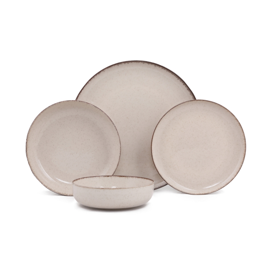 24-osainen astiasto, beige/posliini