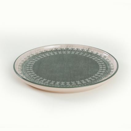 24-osainen astiasto, beige/vihreä, kivitavara