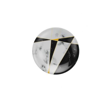 24-osainen astiasto musta/valkoinen/kultainen/posliini