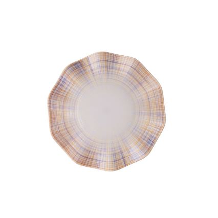 24-osainen astiasto, oranssi/sininen, posliini