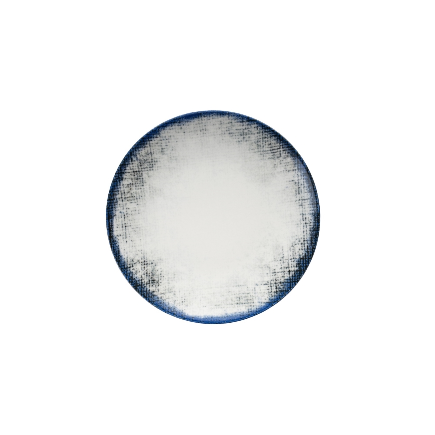 24-osainen astiasto, valkoinen/sininen, posliini