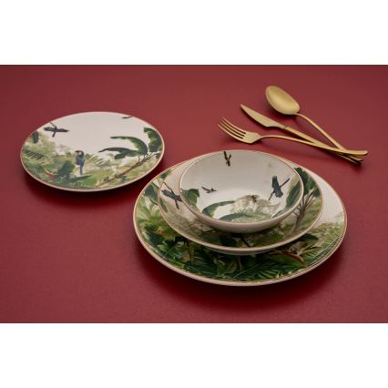 24-osainen monivärinen ruokailusarja/keramiikka