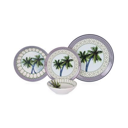 24-osainen monivärinen ruokailusarja/keramiikka