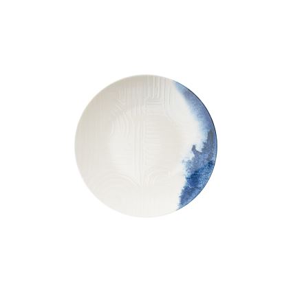 24-osainen posliininen ruokailusarja, kermanvärinen/sininen