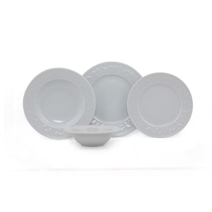 24-osainen posliininen ruokailusarja, valkoinen