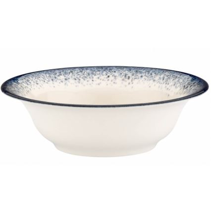 24-osainen posliininen ruokailusarja, valkoinen/sininen