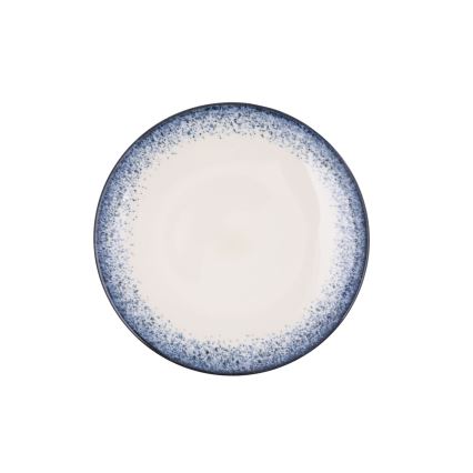 24-osainen posliininen ruokailusarja, valkoinen/sininen