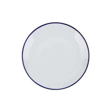 24-osainen posliininen ruokailusarja, valkoinen/sininen