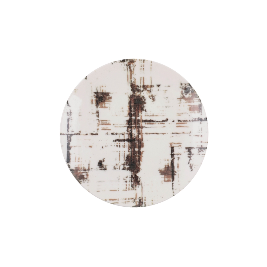 24-osainen posliininen ruokailusetti, ruskea/valkoinen