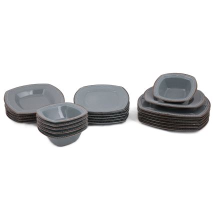 24-osainen posliininen ruokailusetti, sininen