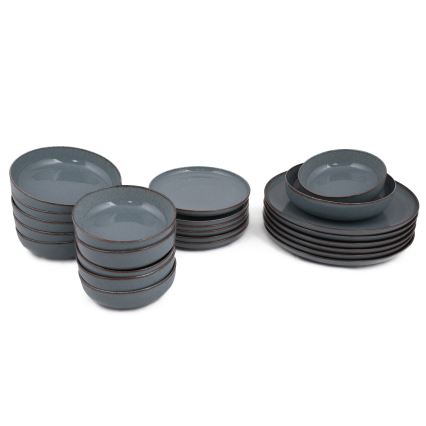 24-osainen posliininen ruokailusetti, sininen