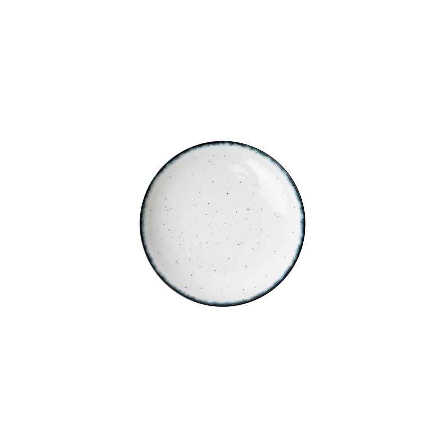 24-osainen posliininen ruokasarja, valkoinen/musta