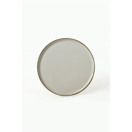 24-osainen ruokailusarja, keramiikka, kerma/ruskea