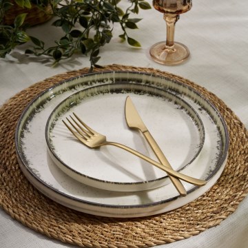 24-osainen ruokailusarja valkoinen/ruskea/posliini