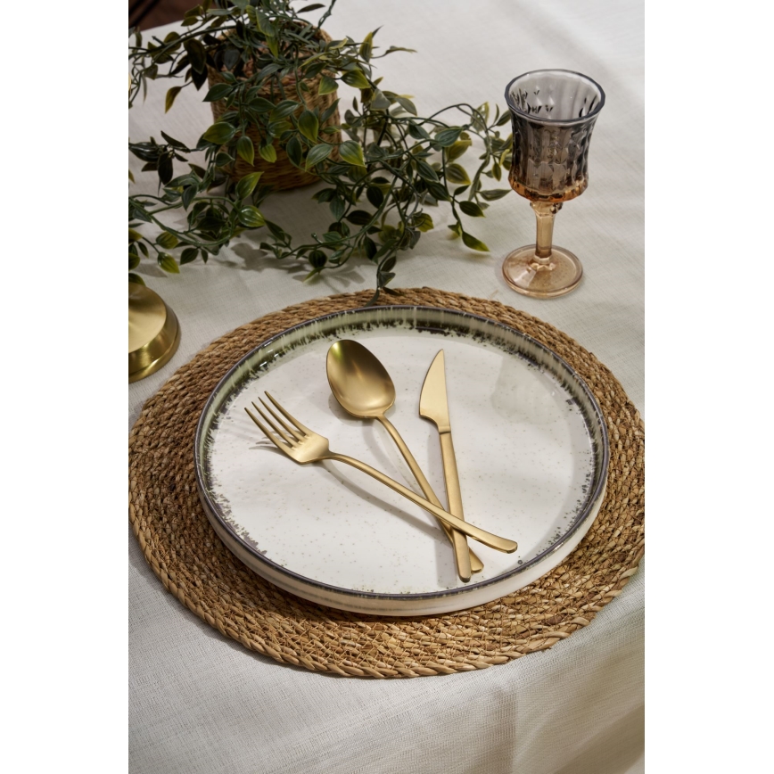 24-osainen ruokailusarja valkoinen/ruskea/posliini