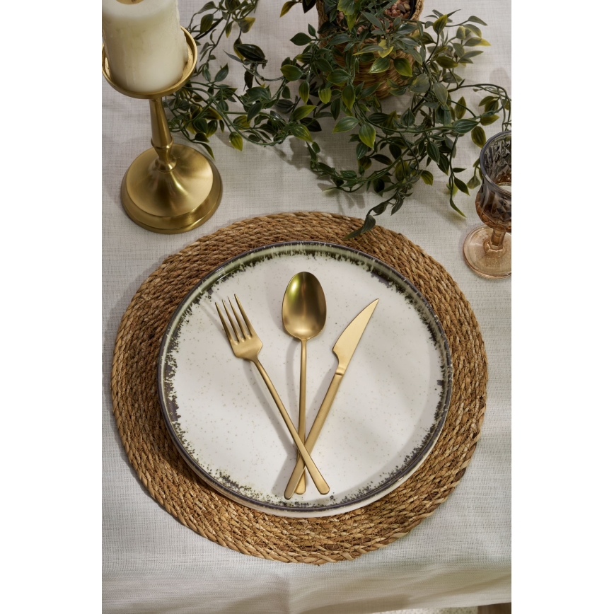 24-osainen ruokailusarja valkoinen/ruskea/posliini