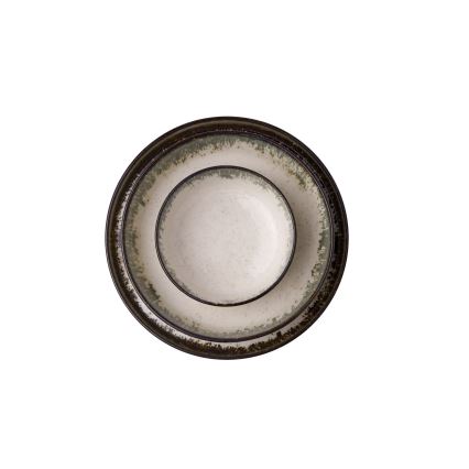 24-osainen ruokailusarja valkoinen/ruskea/posliini