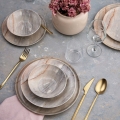 24-osainen ruokailusetti beige/harmaa/keramiikka