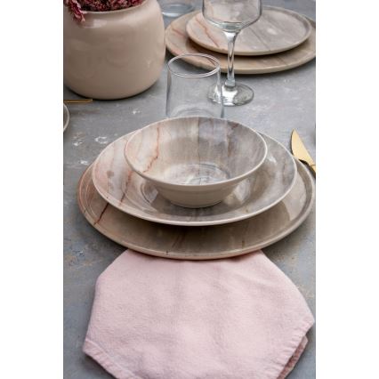 24-osainen ruokailusetti beige/harmaa/keramiikka