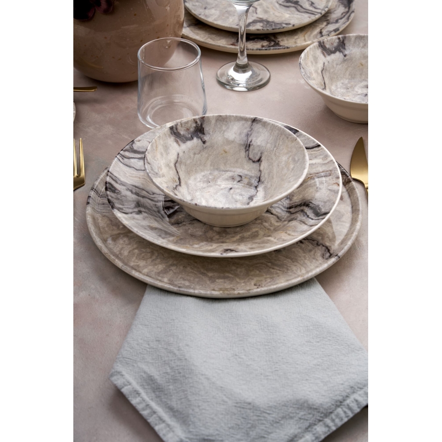 24-osainen ruokailusetti beige/keramiikka