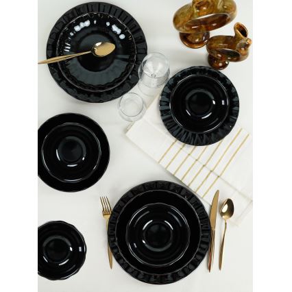 24-osainen ruokailusetti musta/kivitavara