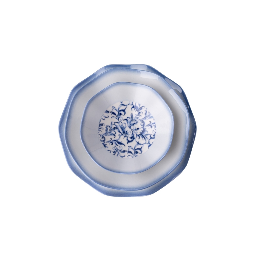 24-osainen ruokailusetti, sininen/posliini