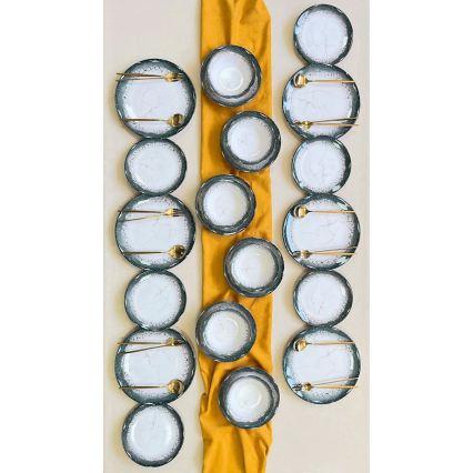 24-osainen ruokailusetti, valkoinen/antrasiitti/keramiikka