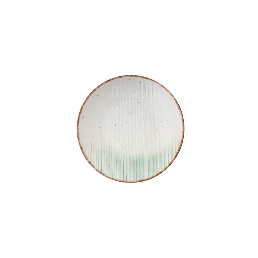 24-osainen ruokailusetti valkoinen/vihreä/posliini