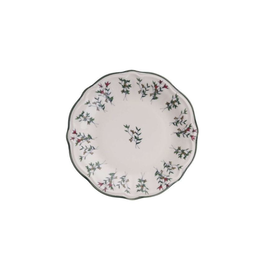 24-osainen ruokailusetti valkoinen/vihreä/posliini