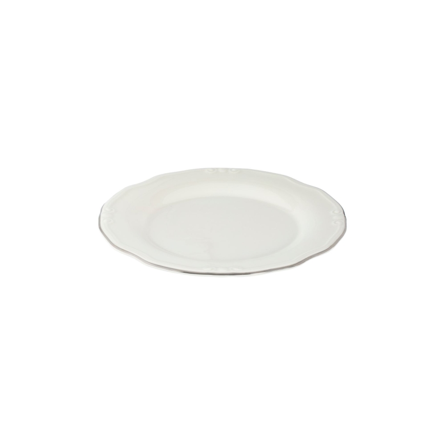 24-osainen ruokasarja, valkoinen/hopea/posliini