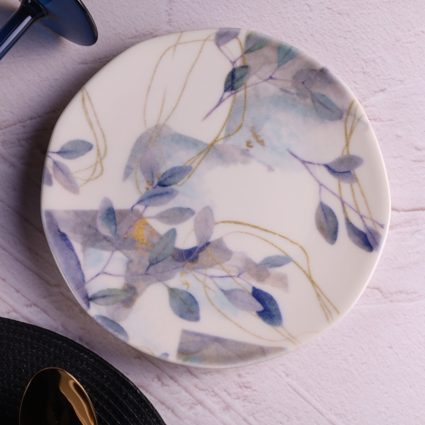 24-osainen ruokasarja valkoinen/sininen/posliini